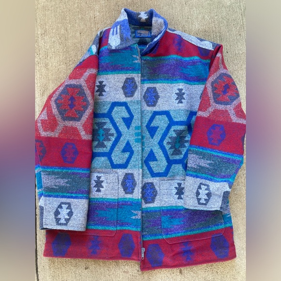 Vintage Pendleton Southwestern Wool Jacket Women's L/XL Multicolor Full Zip